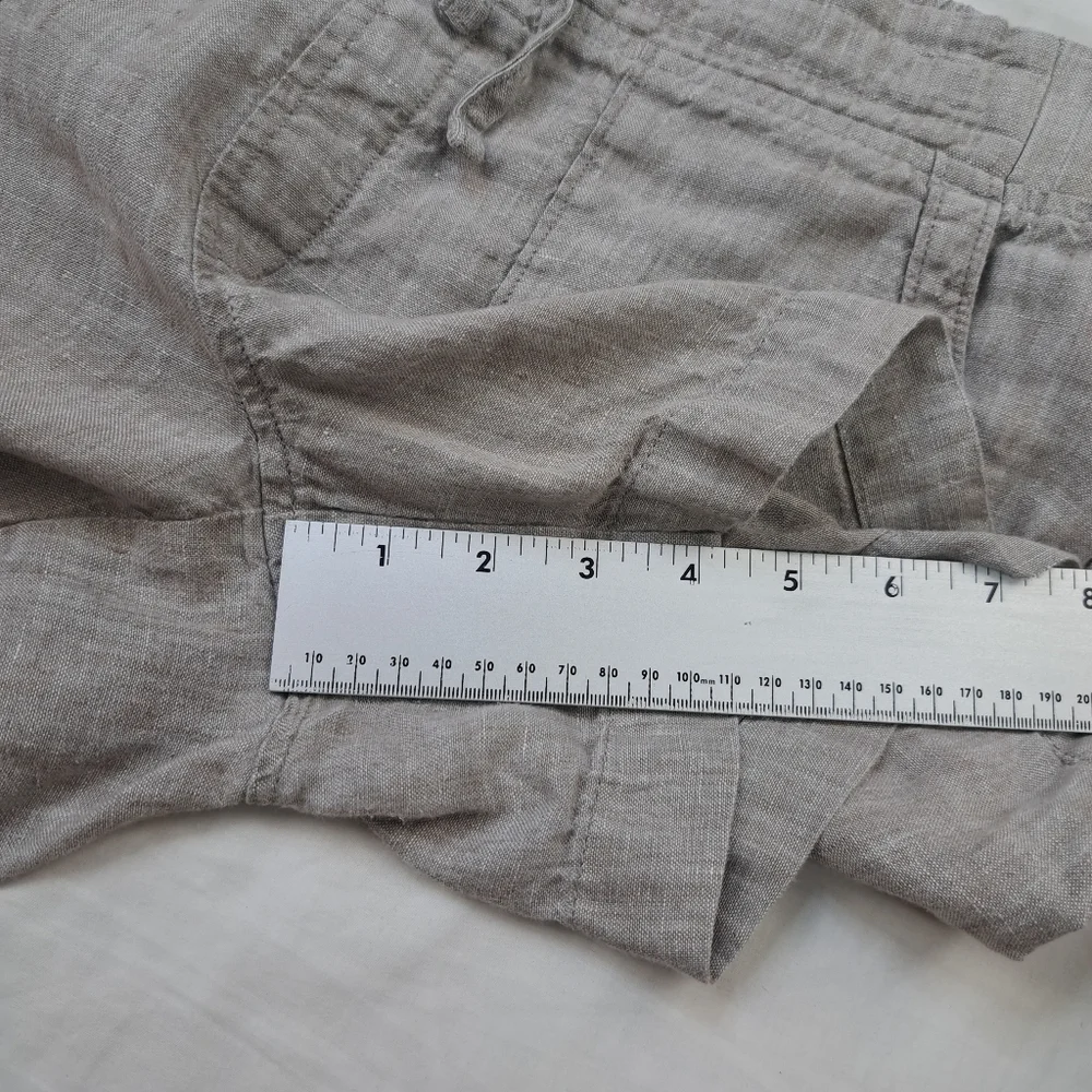 Athleta Linen Shorts Women's‎ Drawstring Waist Pockets Gray Size 10